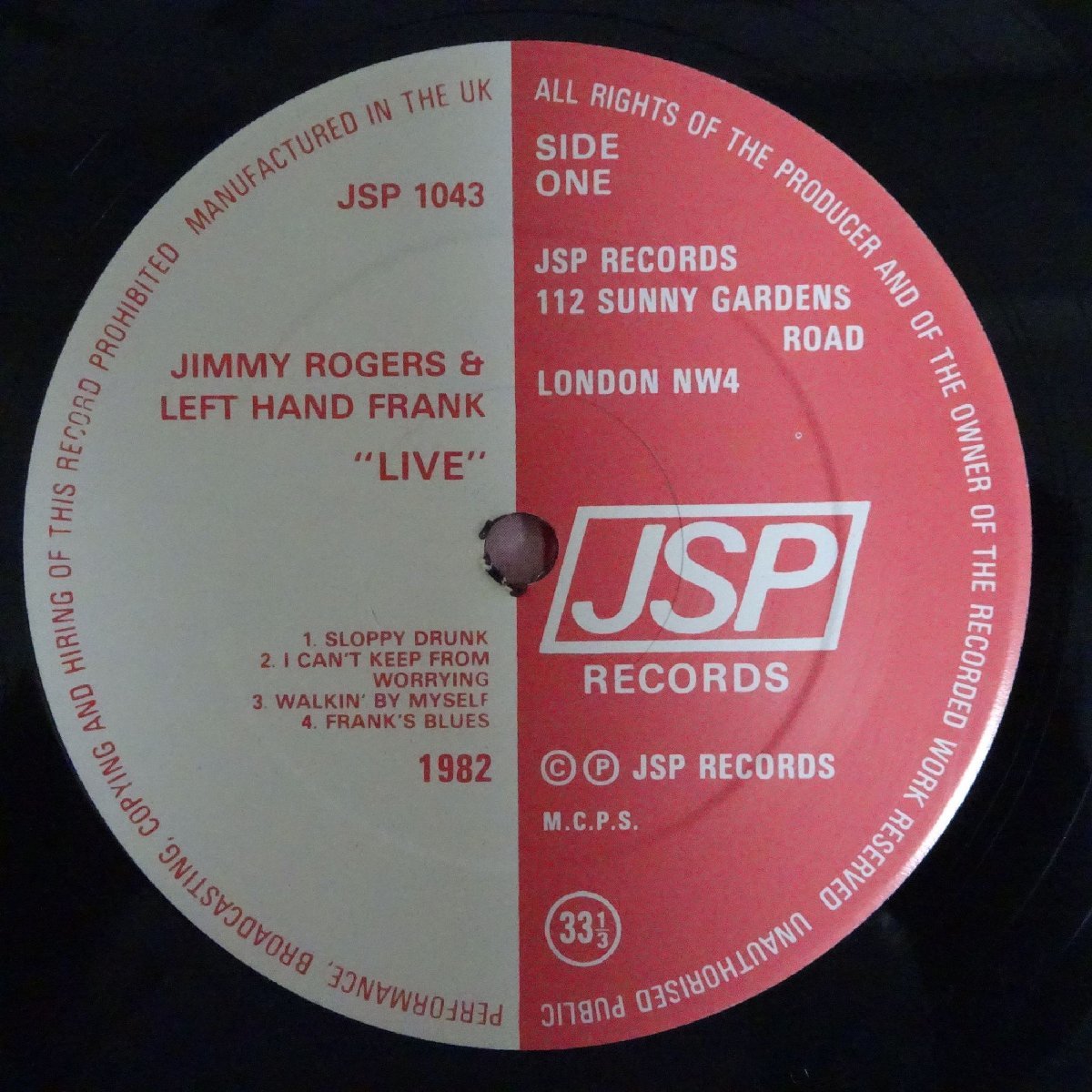 11174687;【UK盤/コーティング/JSP RECORDS】Jimmy Rogers & Left Hand Frank / Live_画像3