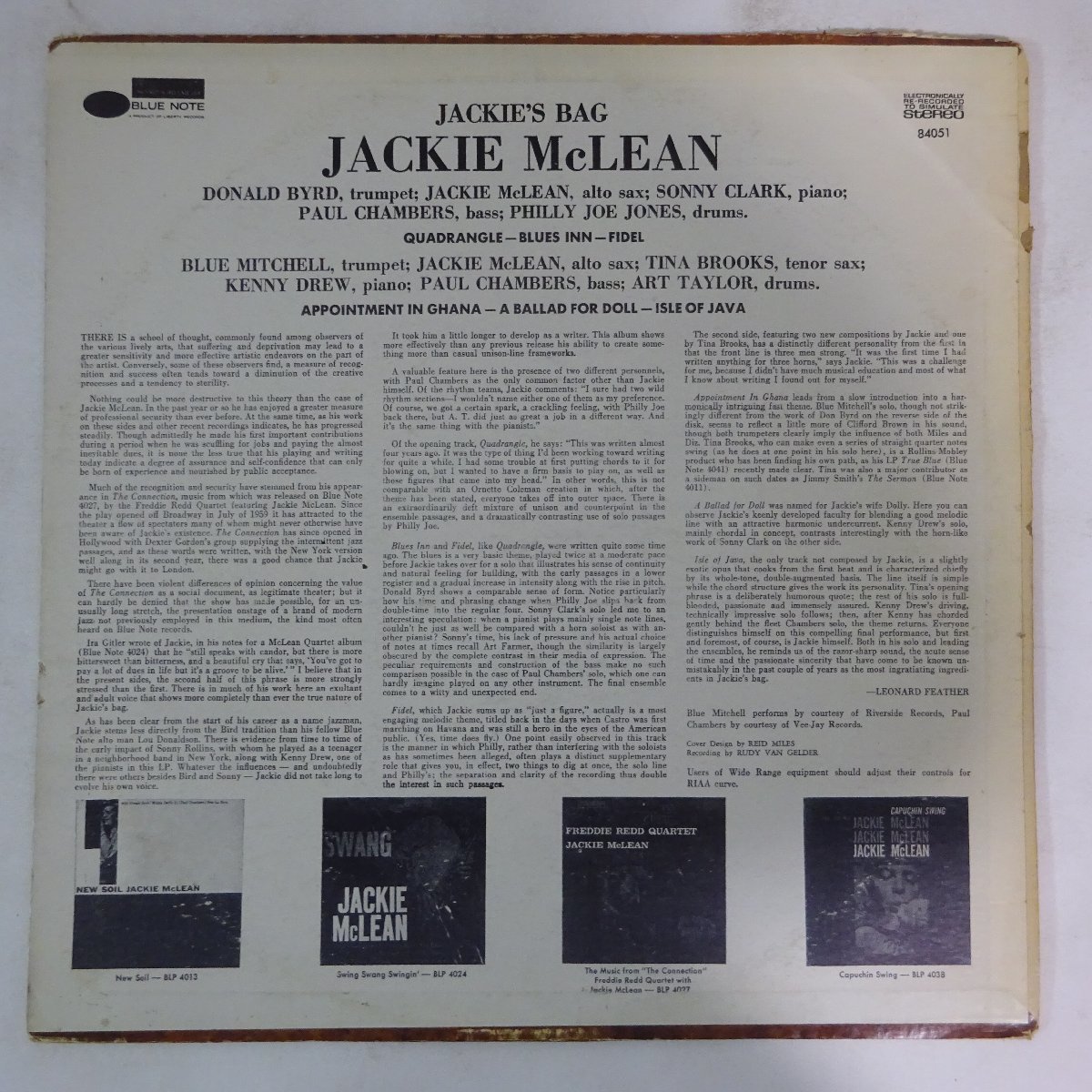 11174843;【US盤/Blue Note】Jackie McLean / Jackie's Bag_画像2