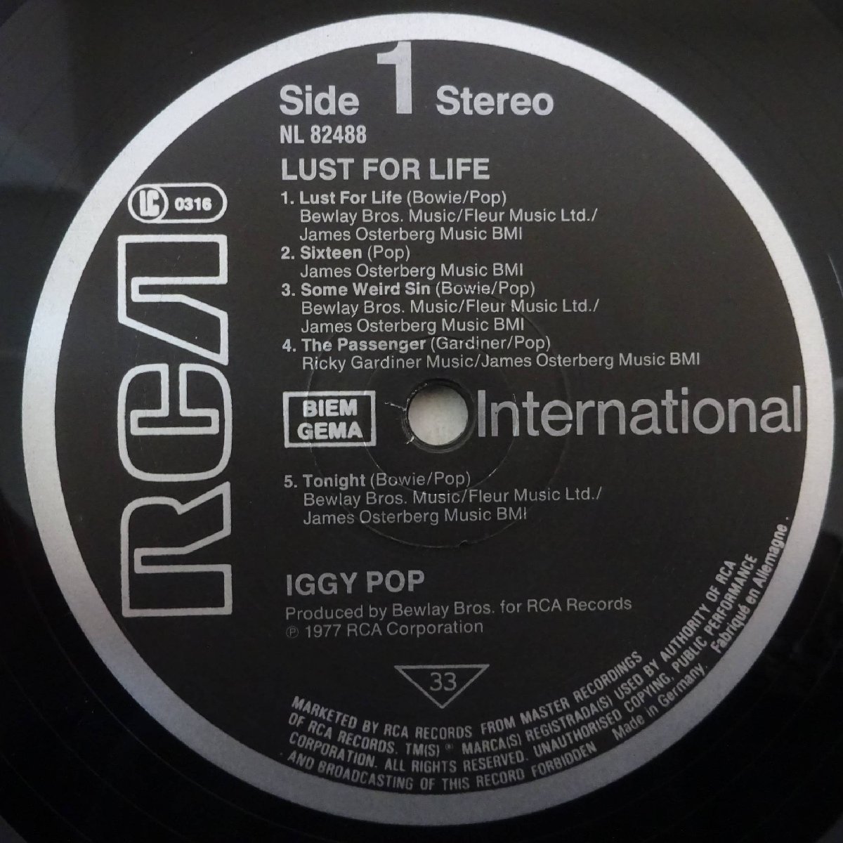 11175101;【EU盤/シュリンク付き】Iggy Pop / Lust For Life_画像3