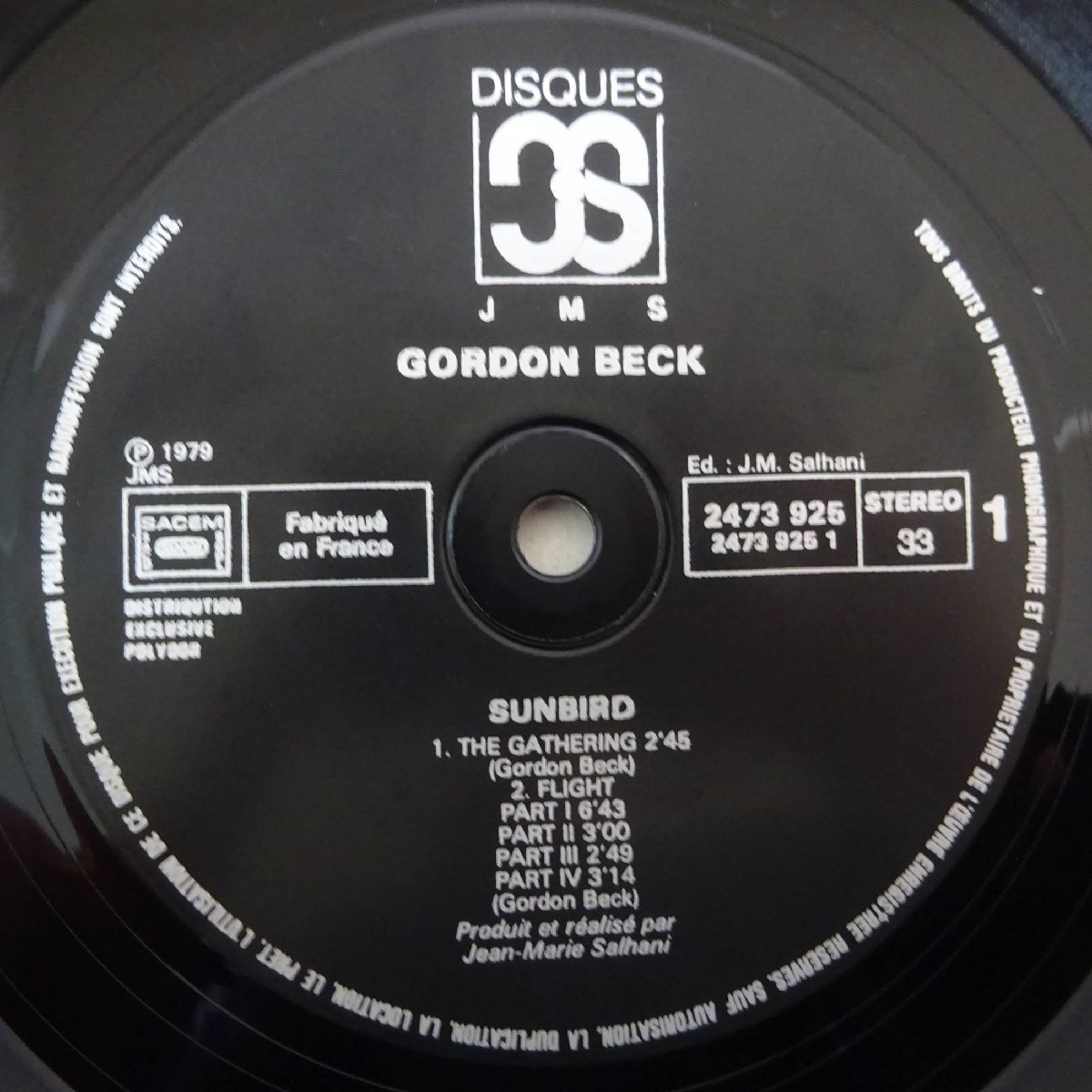 14025826;【France盤/Disques JMS】Gordon Beck / Sunbird_画像3