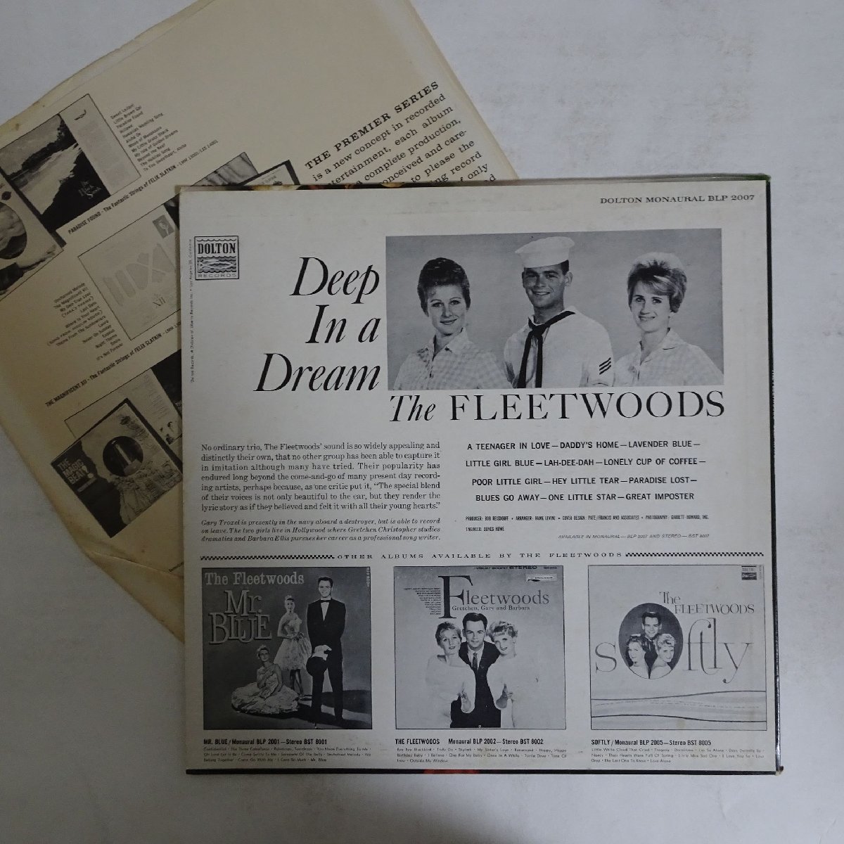 14025760;【USオリジナル/MONO/深溝】The Fleetwoods / Deep In A Dream_画像2