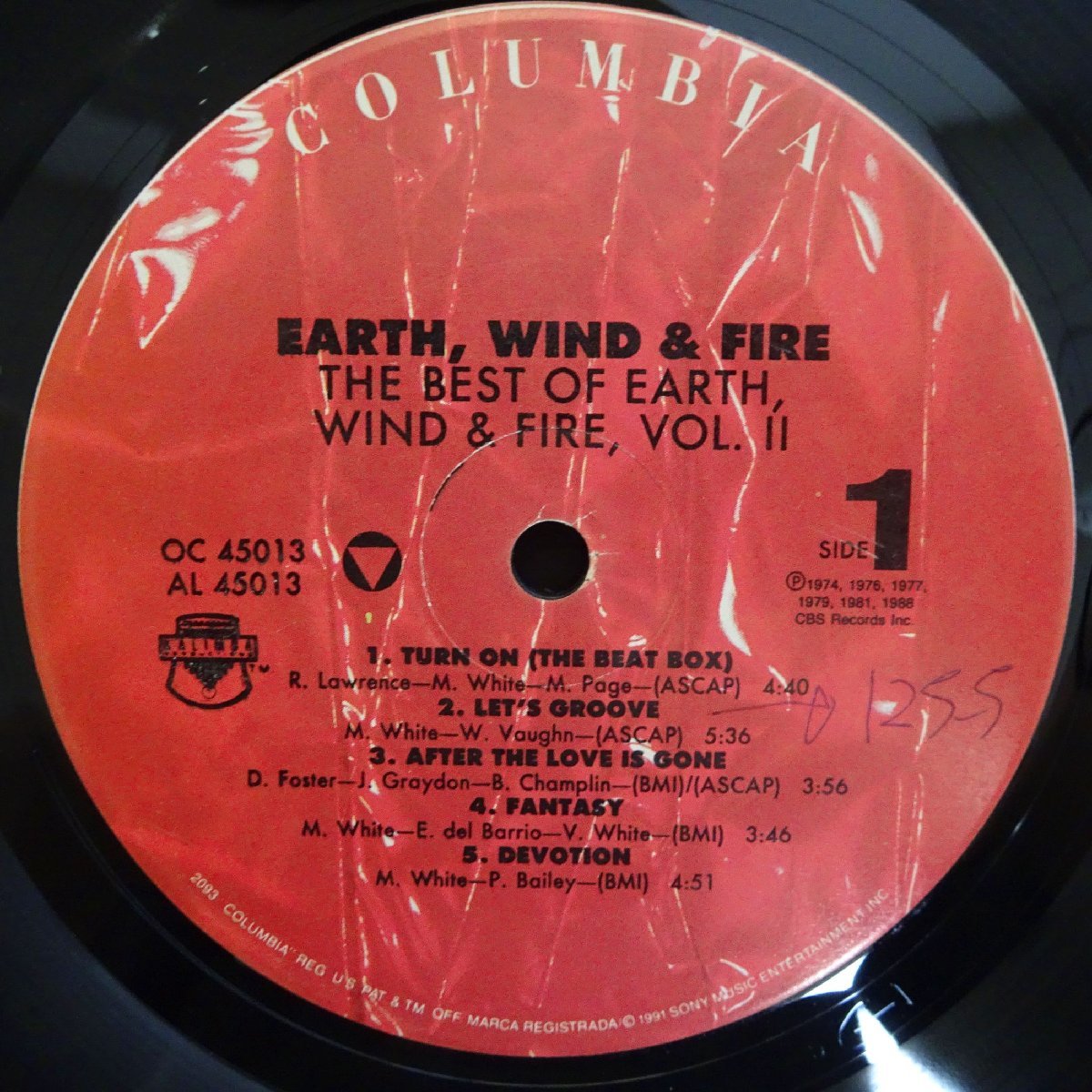 14026185;【US盤】Earth, Wind & Fire / The Best Of Earth Wind & Fire Vol. II_画像3