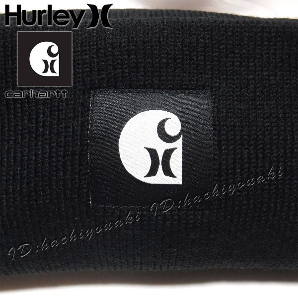 Hurley×Carhartt новый товар Harley Carhartt Logo patch вязаный Beanie колпак мужской женский размер свободный черный вязаная шапка 