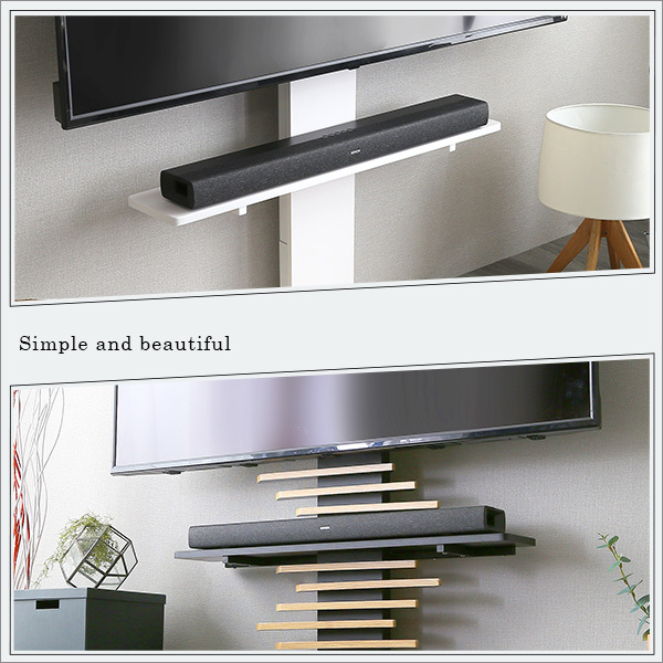 100インチ対応 頑丈・デザインテレビスタンド専用サウンドバー棚板 ブラック_画像6