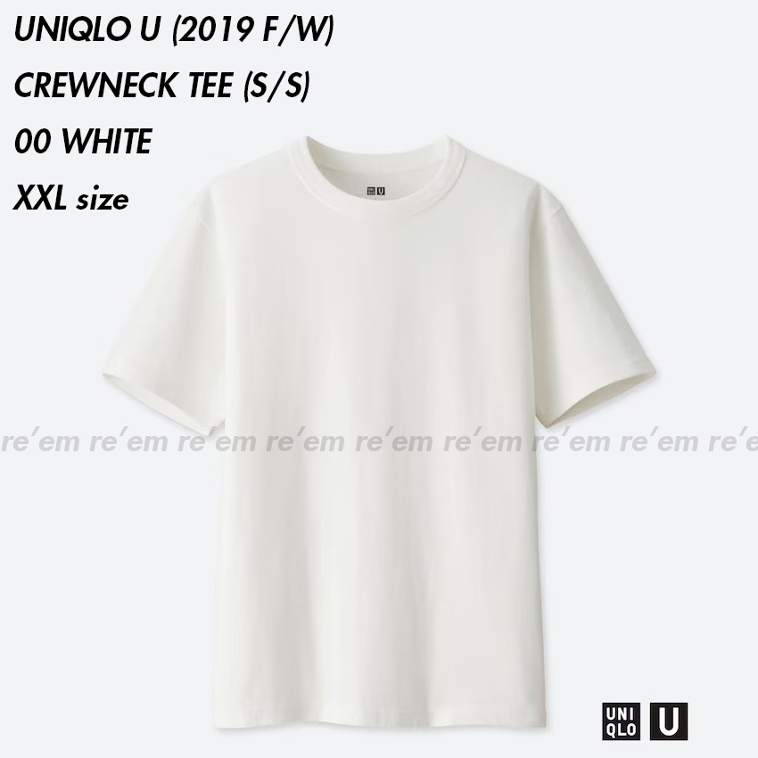 国内正規品新品タグ付★UNIQLO U 2019 19 AW FW クルーネックT 半袖 00 WHITE XXL サイズ 未開封 Tシャツ ホワイト オンライン 限定サイズの画像1