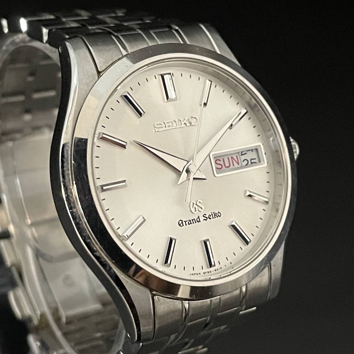 ☆豪華☆/グランドセイコー/Grand Seiko/9F83-9A30/電池式/クオーツ/35㎜/メンズ腕時計/アンティーク/シルバー文字盤/純正/精度良好_画像3