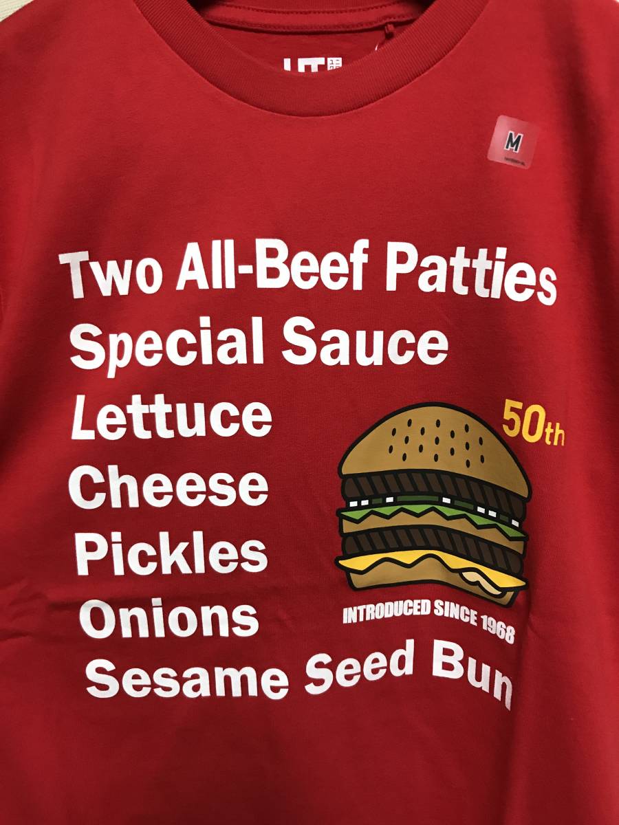 UNIQLO(ユニクロ) - UT ビッグマック 50周年 マクドナルド グラフィックT（半袖）Tシャツ Mサイズ 赤色 新品 未使用品 人気完売 販売終了品_画像2