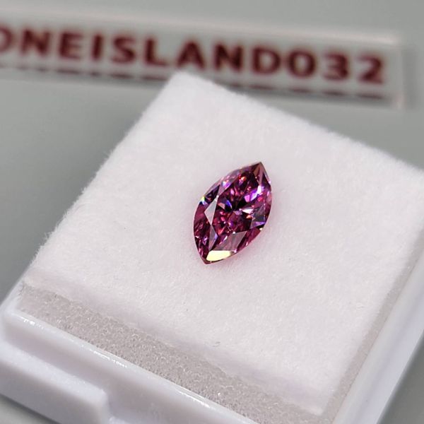 ラボ ピンクダイヤモンド 1.0ct マーキーズカット 宝石 鉱石 希少 輝き 高品質 宝石シリーズ eye形状 モアッサナイト 証明書付 C307