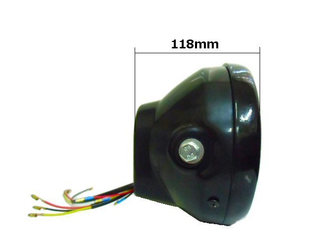 バイク 汎用 レンズ径 145mm マルチリフレクター ヘッドライト LED ウインカー デイライト H4 バルブ付 社外 ドレスアップ カブ モンキー D_画像5