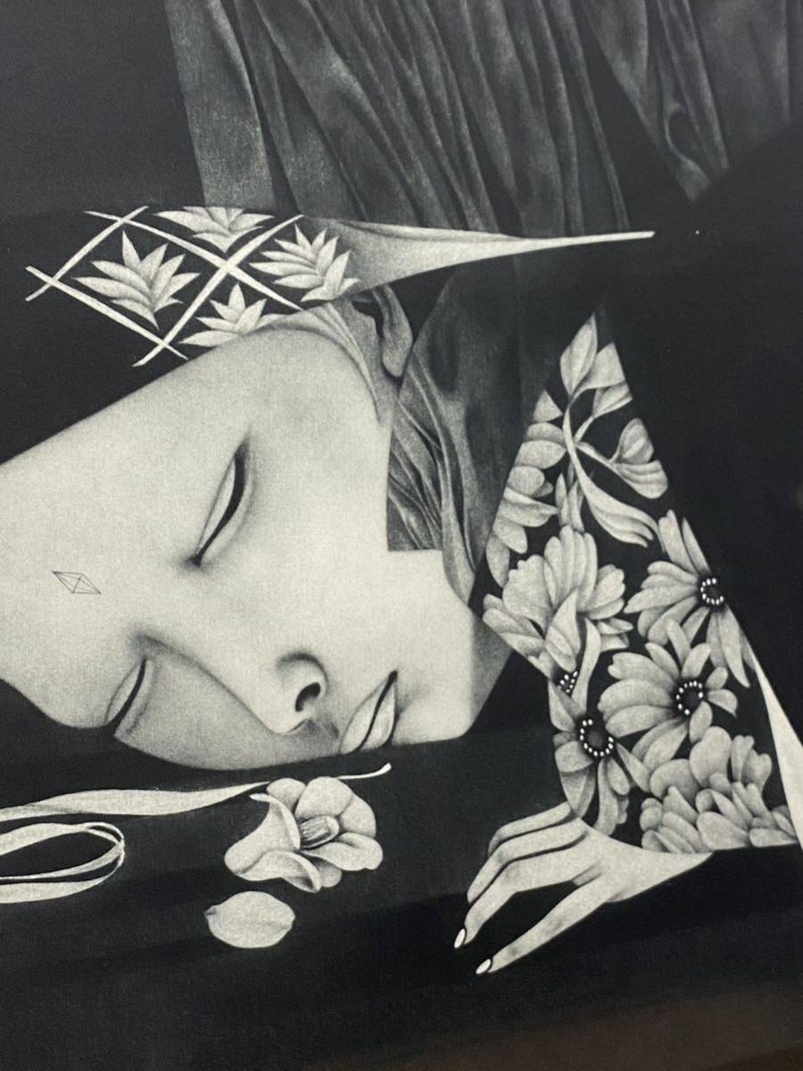 真作 銅版画 斎藤カオル 【天守物語 夫人】 メゾチント版画 額縁 真作 銅版画 斎藤カオル 【天守物語 夫人】 メゾチント版画 額縁