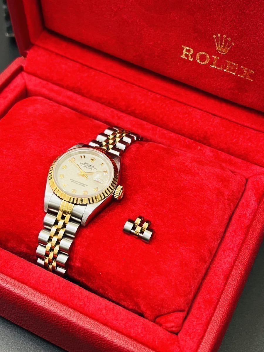 【余り駒のみ/純正パーツ】ROLEX ロレックス 1コマ K18YG/SS コンビデイトジャスト 69173から取外し 10mm _画像1