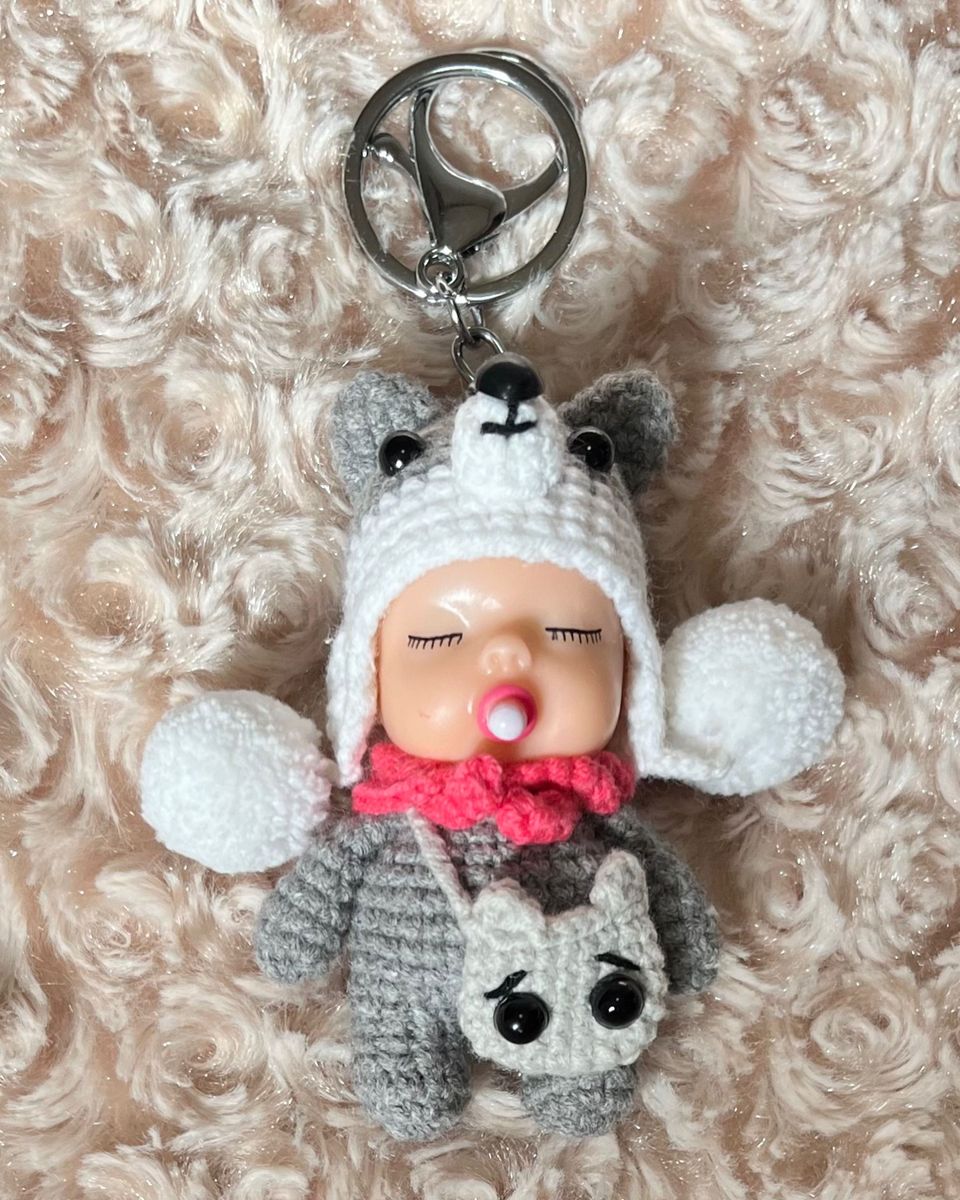 スリーピングベイビー かぎ編み オオカミ服 かわいい赤ちゃん スリーピングベイビー かぎ編み オオカミ服 かわいい赤ちゃん