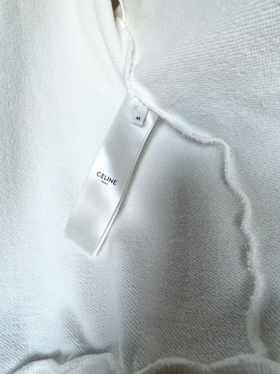 美品 CELINE セリーヌ バック フードロゴ ジップアップ パーカー M
