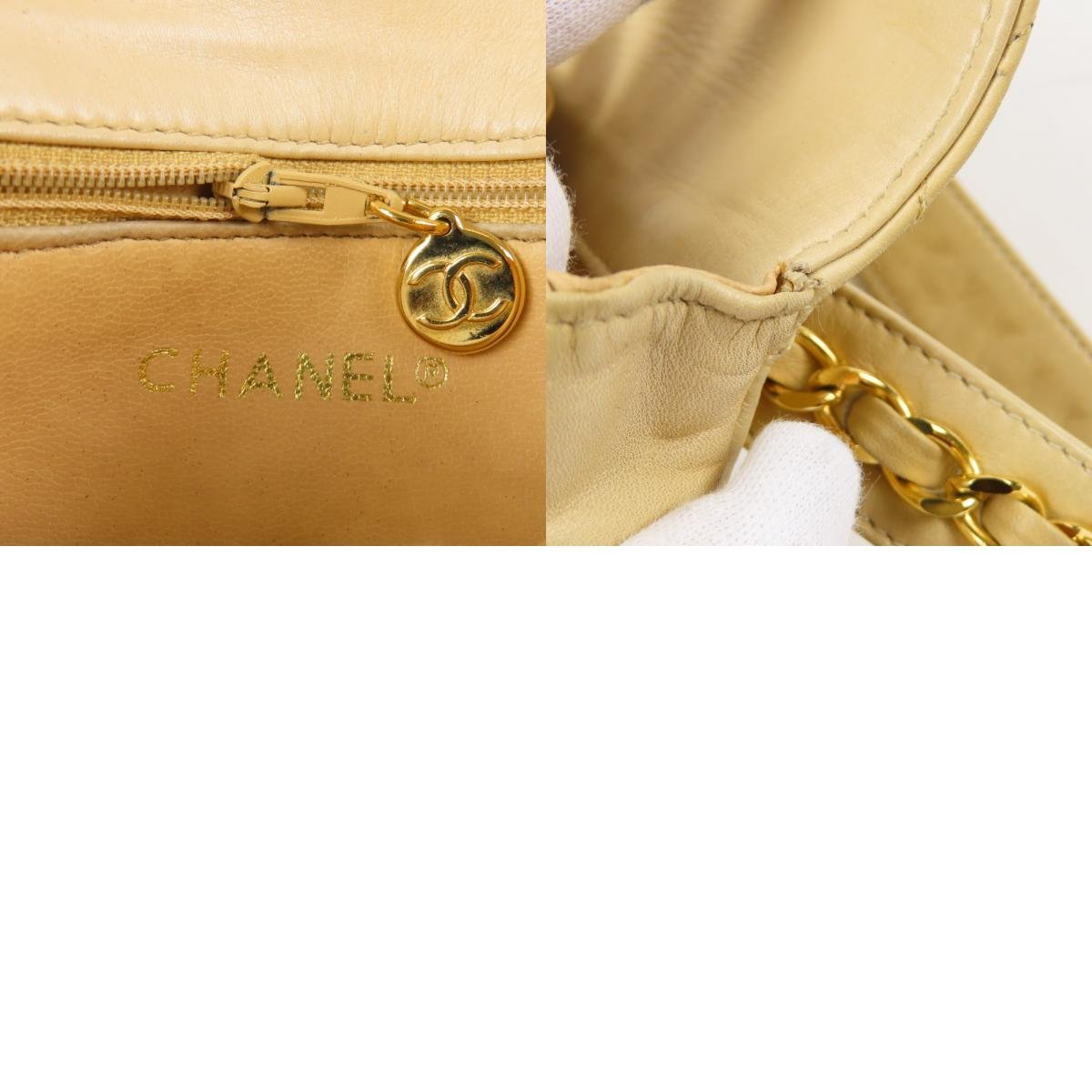 67526★1円スタート★CHANEL シャネル 外綺麗 マトラッセ チェーンヒップバッグ ターンロック 28/70 ウエストバッグ ラムスキン ベージュ_画像10