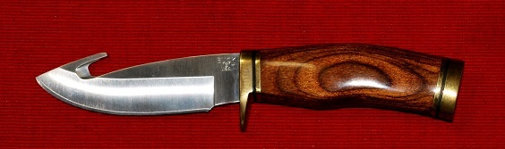 No.191 BUCK-USA ZIPPER・ウオルナット柄・420HC Blade:10.5cm・全長：21.6cm。革ケース付_画像2