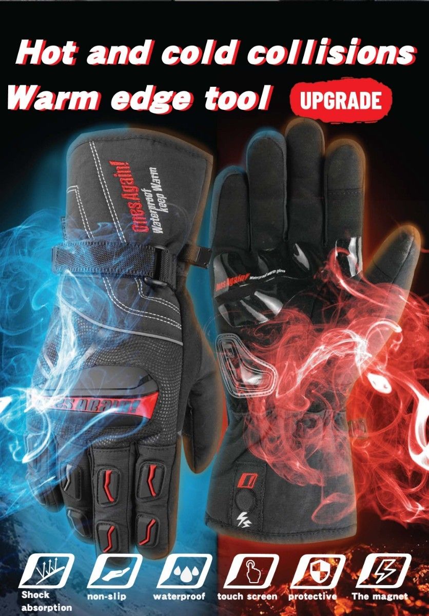 バイク グローブ MG01 手袋 冬 ウインター 防水 スマホ 裏起毛 赤黒 赤白黒 Ｍ Ｌ ＸＬ ２ＸＬ