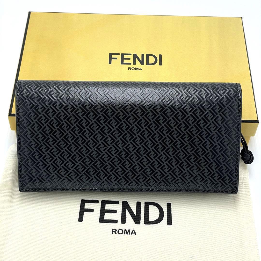 No.86 как новый * популярный товар поэтому кто раньше, тот побеждает *FENDI Fendi длинный кошелек Zucca длинный бумажник кошелек мужской женский унисекс 