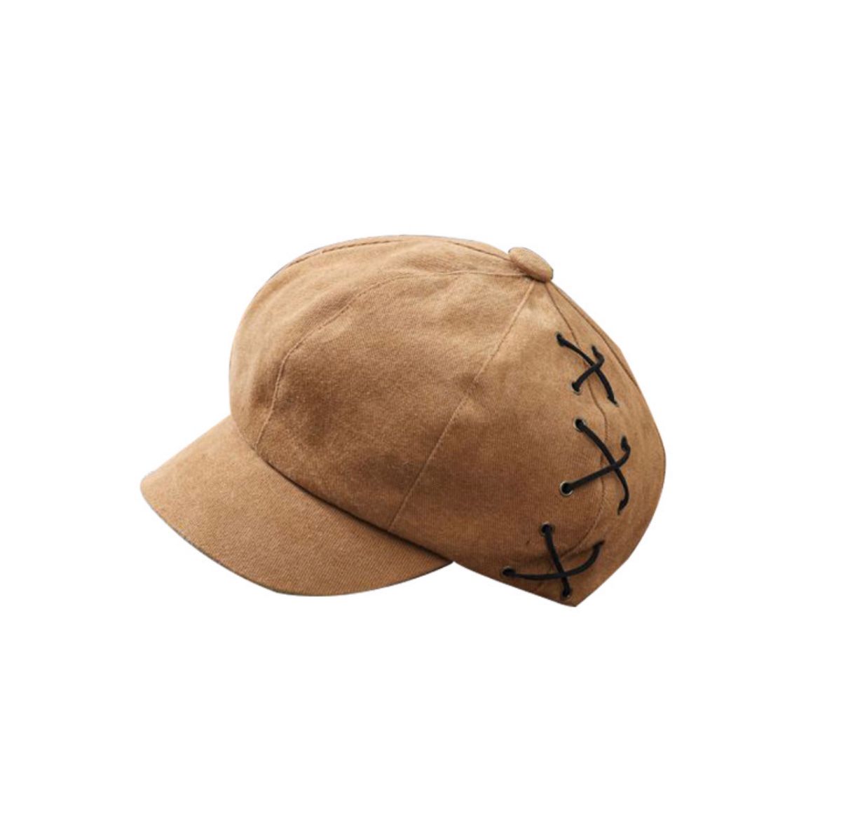 キャスケット 帽子 ブラウン キャメル 小顔効果 キャップ 帽子