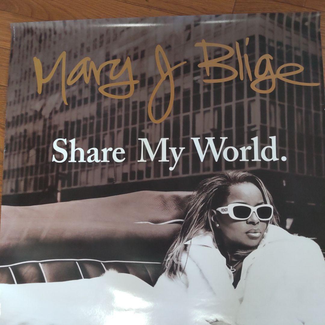 [ at that time mono * not for sale ]MARY J BLIGE / SHARE MY WORLD notification poster 91.5 × 61cm R&B Mary -