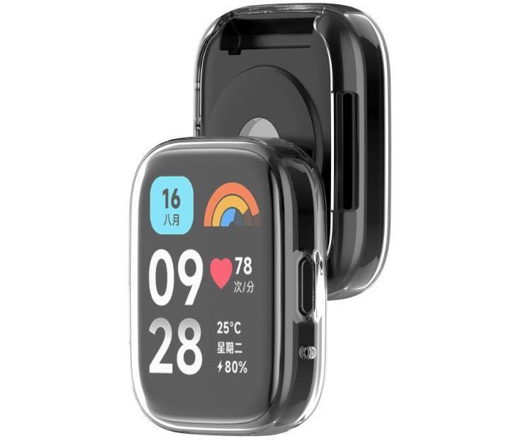 2個セット Xiaomi Redmi Watch 3 Active アクティブ カバー フィルム ケース 液晶画面保護 クリア TPU 透明 スマートウォッチ ソフト