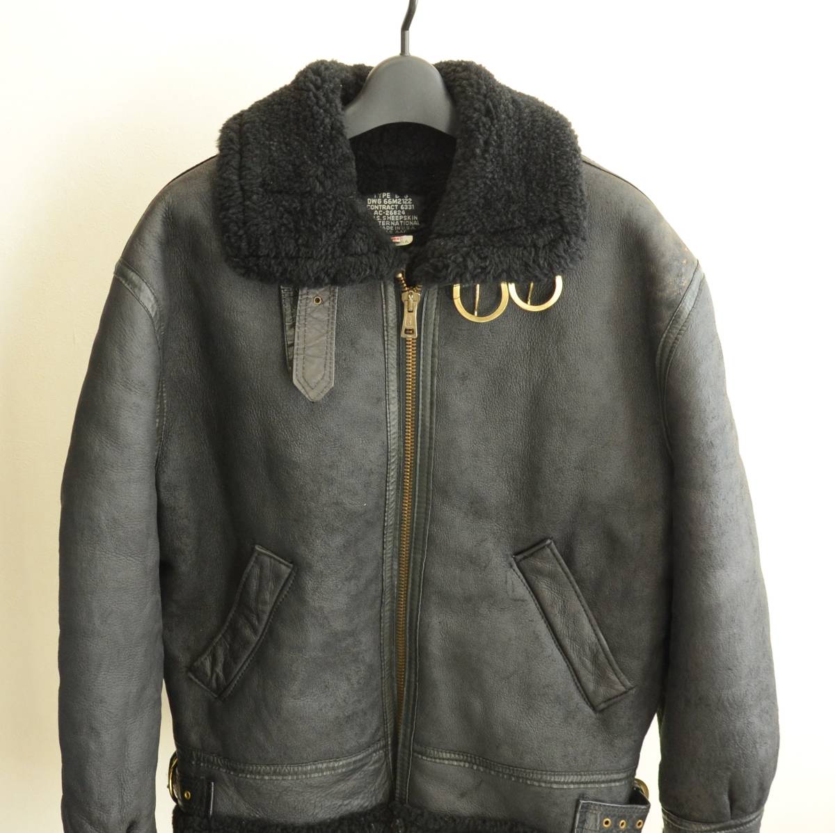 USA製 US SHEEPSKIN B-3 ムートン ジャケット 黒 size M_画像2