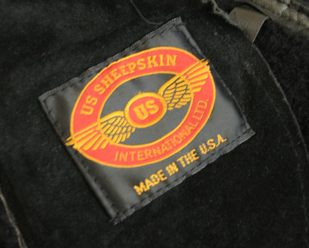 USA製 US SHEEPSKIN B-3 ムートン ジャケット 黒 size M_画像6