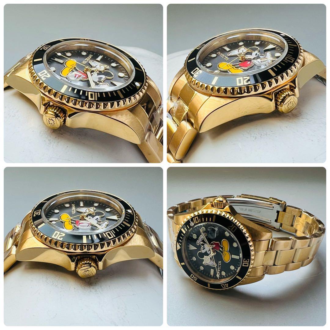 世界限定品 インビクタ 腕時計 レディース ゴールド 新品 ディズニー ミッキー クォーツ 電池 ブラック おしゃれ かわいい 専用ケース付属の画像7