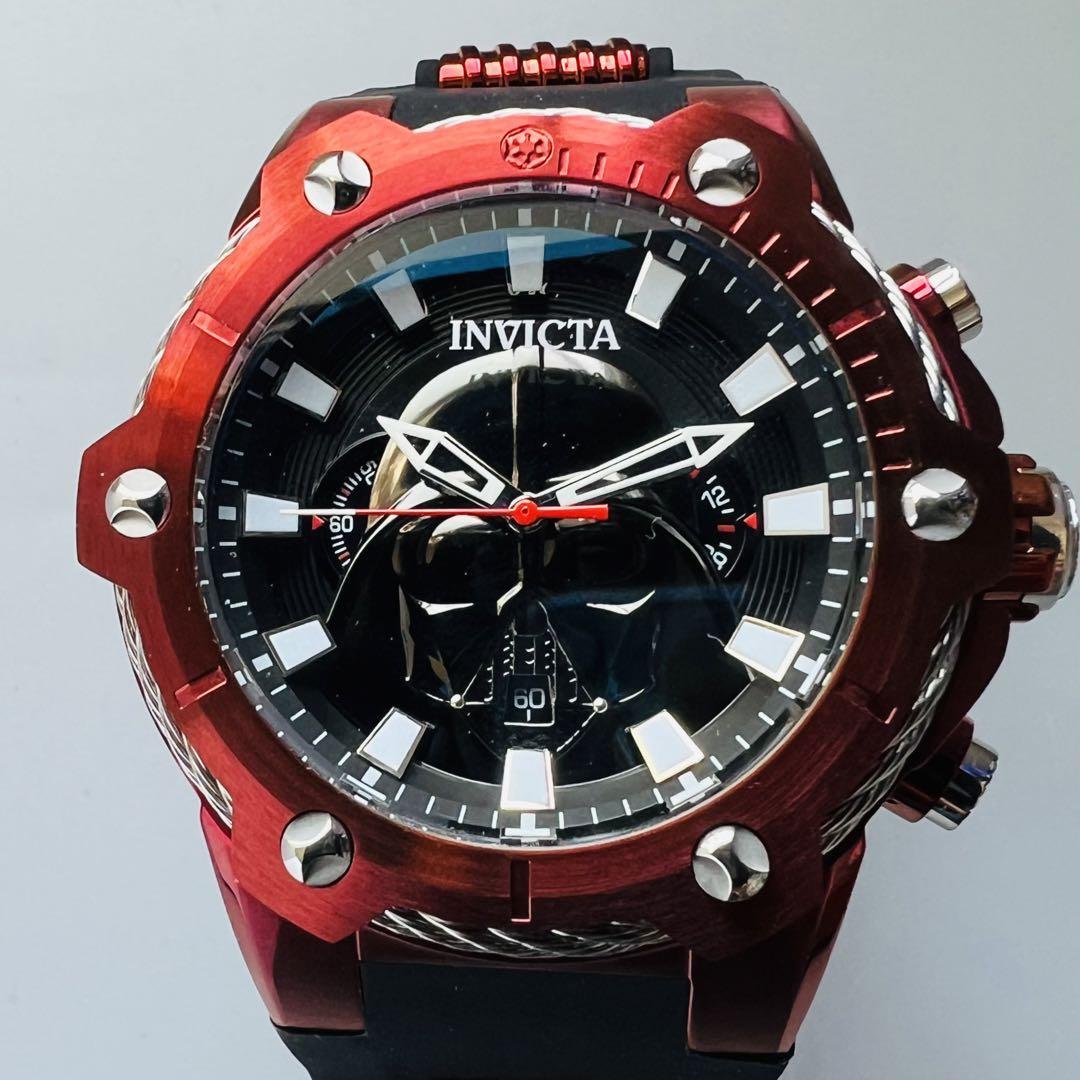 腕時計 INVICTA インビクタ 世界限定 1977本 スターウォーズ ダースベイダー レッド 新品 ケース付属 メンズ ブラック クロノグラフ 黒_画像2