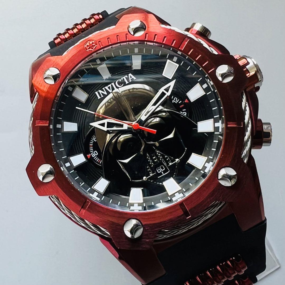 腕時計 INVICTA インビクタ 世界限定 1977本 スターウォーズ ダースベイダー レッド 新品 ケース付属 メンズ ブラック クロノグラフ 黒_画像3