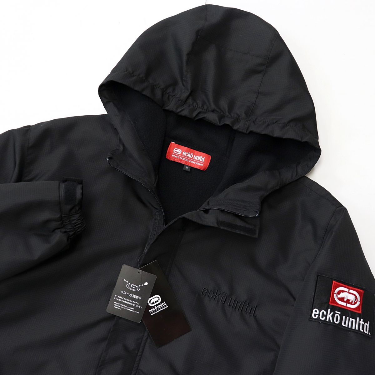 ★エコーアンリミテッド Ecko Unltd 新品 メンズ 保温 中綿 裏起毛 撥水 ウインド ジャケット 黒 Mサイズ[ECM2321S-19-M] 一 二 壱★QWER_画像1