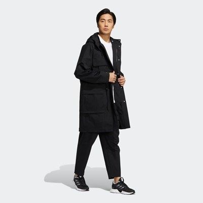 ★アディダス adidas 新品 メンズ PRSVE ロング ウーブンジャケット ロングジャケット ロングコート 黒 Lサイズ [HM2709-L] 二 弐★QWER_画像3