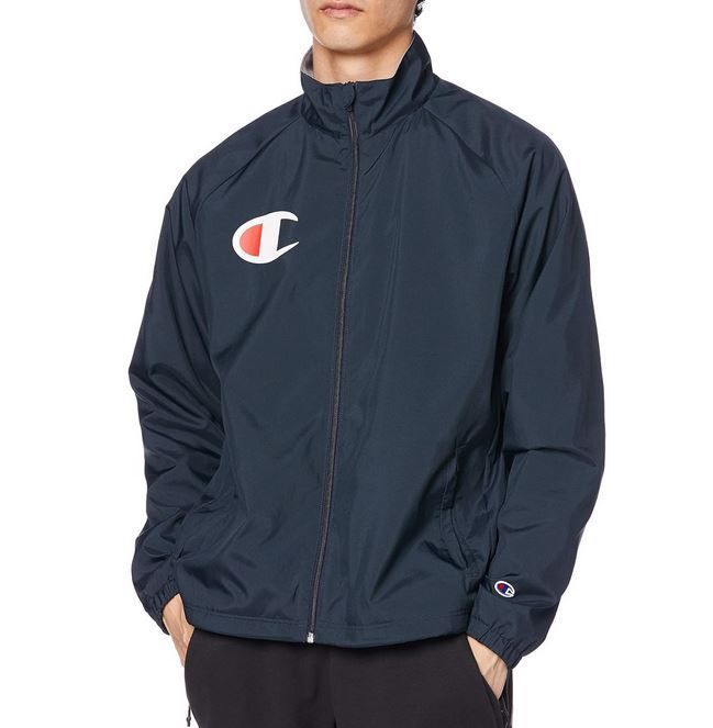 ★チャンピオン Champion 新品 定価15180円 ウインドブレーカー 裏起毛 撥水 保温 防風 上下セット 紺 [SETC3QSC25-370-XXL] 五 零★QWER_画像2