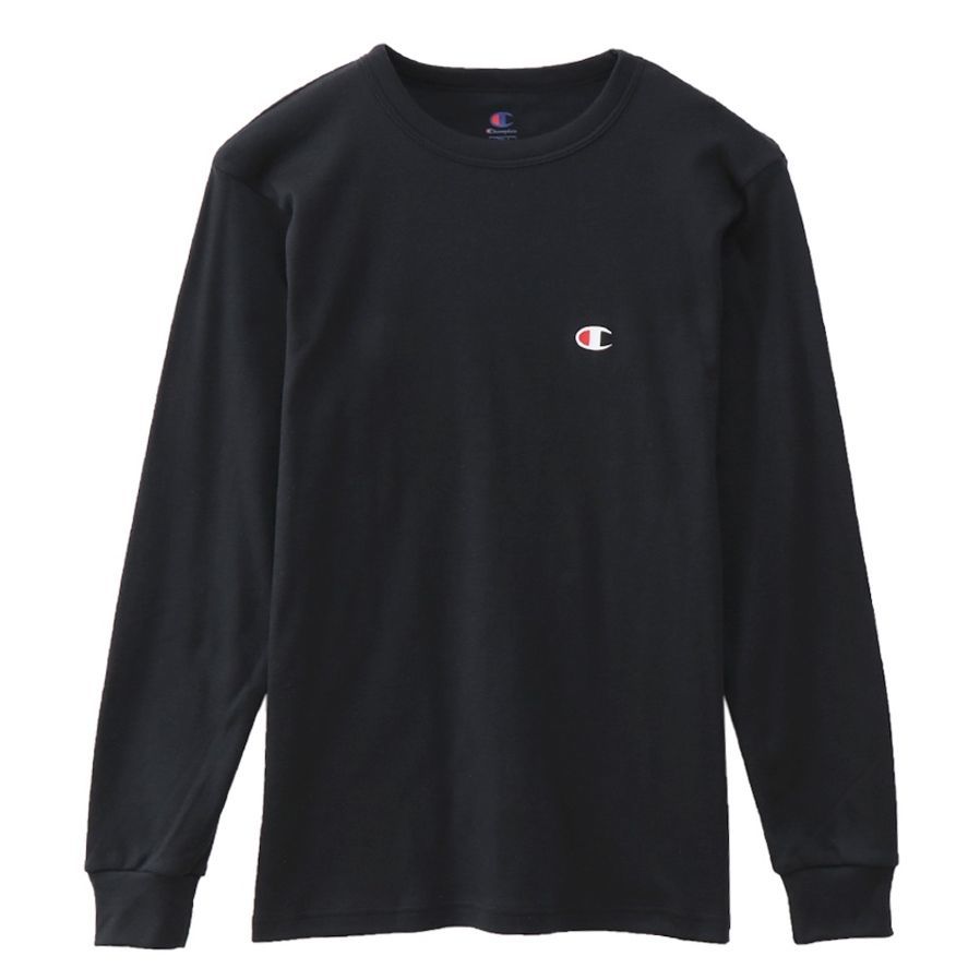 ★チャンピオン Champion 新品 メンズ 保温 微起毛 吸汗速乾 長袖 Tシャツ ロンT トップス 黒 Mサイズ[CM4HQ2020901N-M] 三 壱★QWER★_画像2