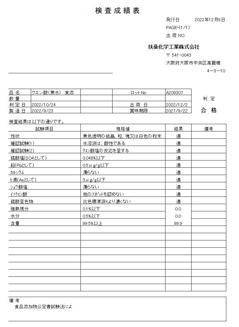 クエン酸(無水)食品グレード 1950g(975g×2袋)._画像3