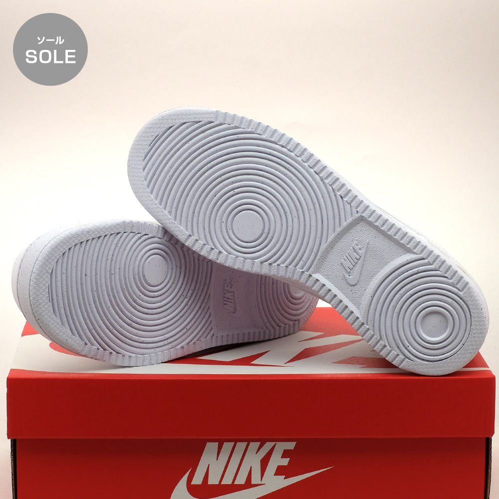 全国送料無料 ナイキ スニーカー メンズ コート ビジョン ホワイト 白 25.5cm NIKE 新品 正規品 スポーツ 散歩 男性 通勤 通学 学校 靴_画像4