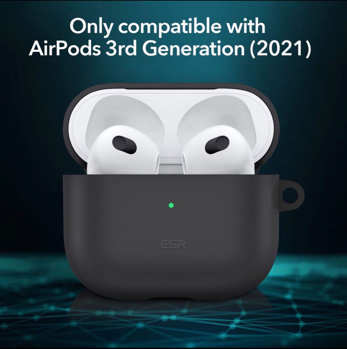 ESR AirPods3 ケース 2021 マグネットケース 磁気充電対応 ブラック 黒 カバー cover ワイヤレスイヤホン