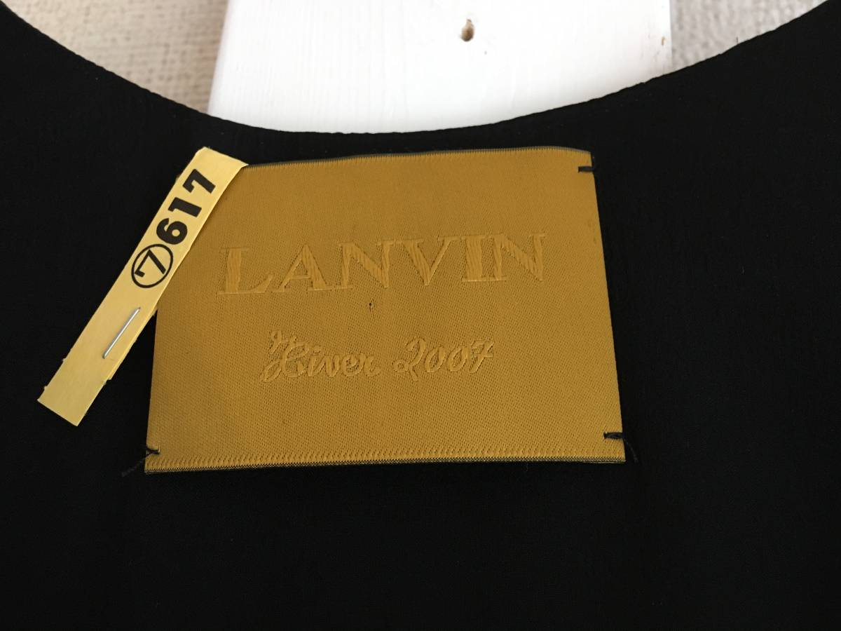 ランバン ノースリーブ フリル ワンピース LANVIN 38 フランス製 ブラック 黒 モード_画像9