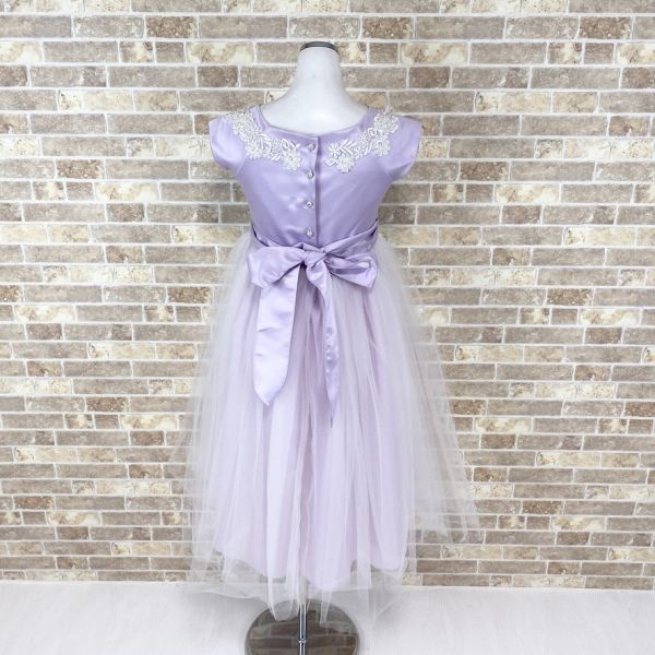 1円 子供ドレス KID Collection USA ワンピース サイズ １２USサイズ 薄紫光沢 9号マネキンに着せてます カラードレス中古７０２５_画像4
