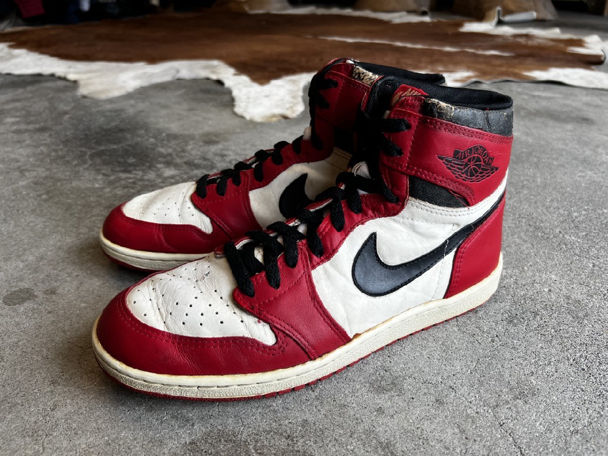 (^w^)b 試着のみの極上品！ NIKE ナイキ 85年 オリジナル US12 CHICAGO シカゴ AIR JORDAN 1 AJ1 エア ジョーダン 韓国製 ビンテージ 奇跡_画像1