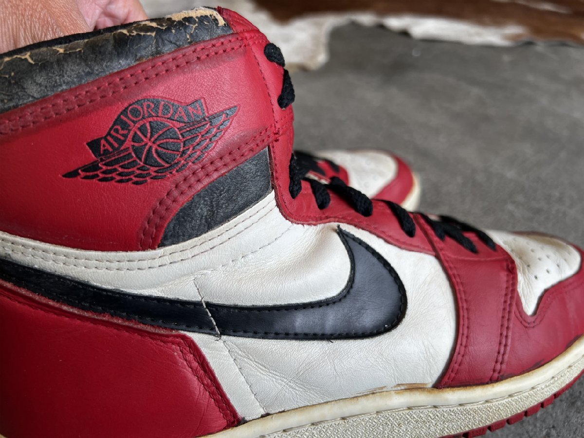 (^w^)b 試着のみの極上品！ NIKE ナイキ 85年 オリジナル US12 CHICAGO シカゴ AIR JORDAN 1 AJ1 エア ジョーダン 韓国製 ビンテージ 奇跡_画像5