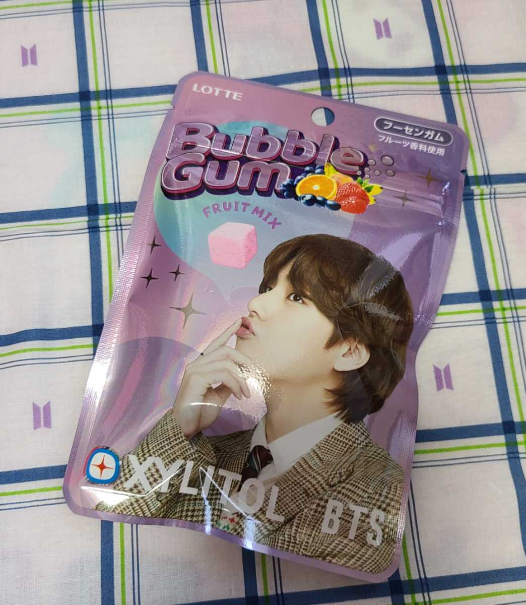  Lotte [ xylitol ×BTS Bubble chewing gum < fruit Mix >]tetetehyon Kim tehyonV bulletproof boy . van tongue 