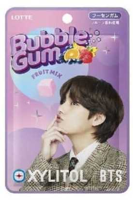  Lotte [ xylitol ×BTS Bubble chewing gum < fruit Mix >]tetetehyon Kim tehyonV bulletproof boy . van tongue 