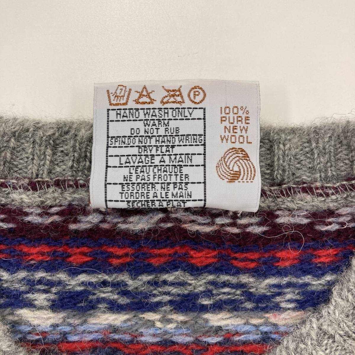 Jamieson\'sfea i-ll рисунок шерсть вязаный свитер Scotland производства M размер Jamiesonsjami-sonz общий рисунок 3110058