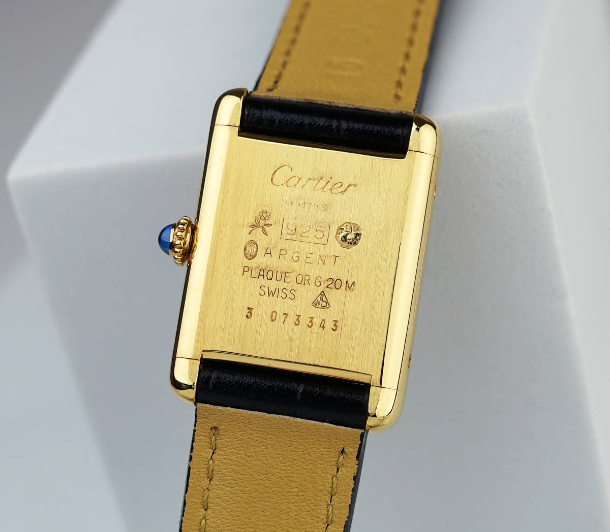 美品 カルティエ マスト タンク ブラック 手巻き SM Cartier 美品 カルティエ マスト タンク ブラック 手巻き SM Cartier