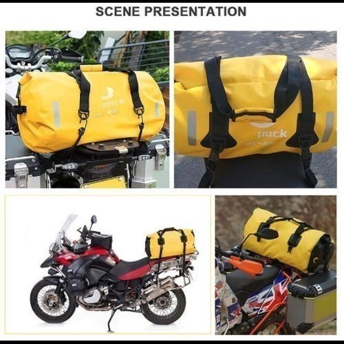 オートバイ防水テールバッグ旅行屋外ドライ荷物ロールパックバッグ 40L バイク荷物バックパックオートバイシートバッグ zay020_画像1