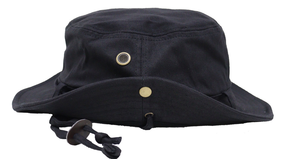  large size hat 62cm correspondence adventure hat safari hat hat wire entering cotton herringbone * black * new goods 