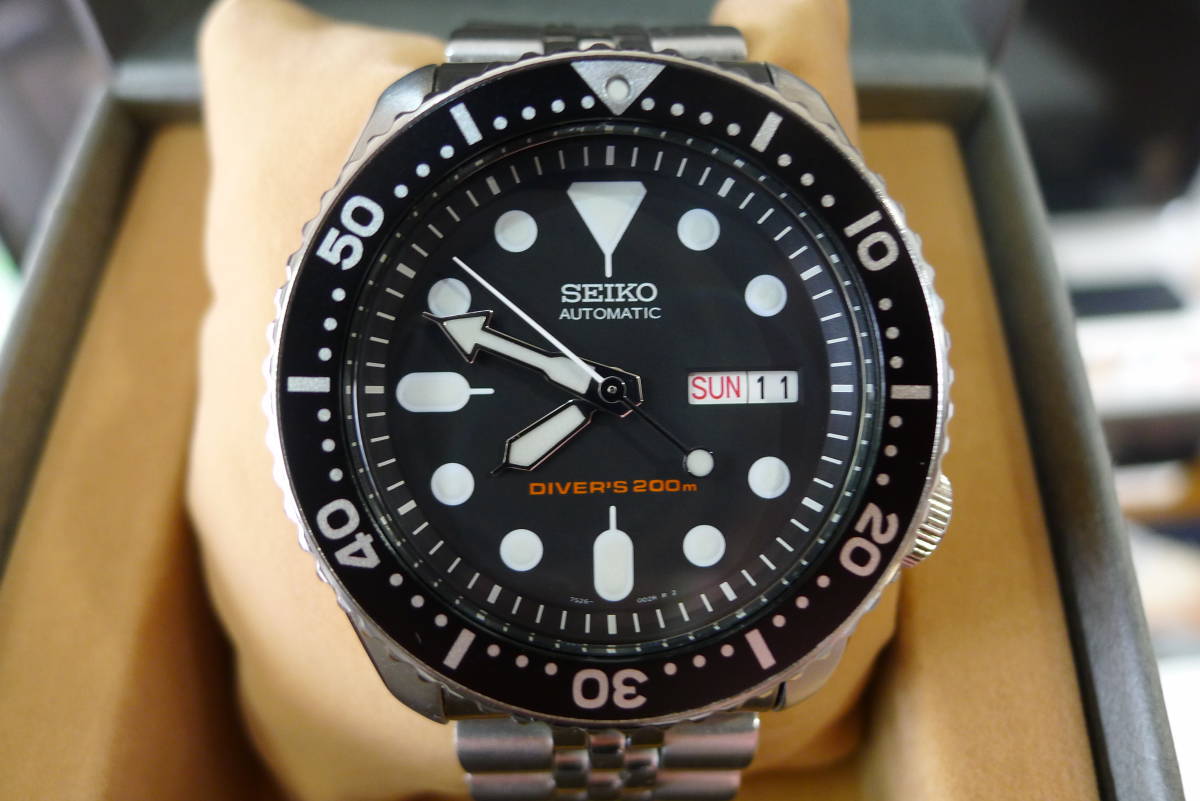 1円スタート　極上美品　廃盤レア　セイコー　ブラックボーイ　SKX007　7S26-0020　ブラックダイアル　フルオリジナル　完動品　ダイバー_画像1