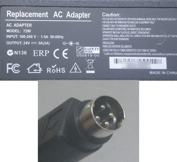 LCD 24V3A connector round shape 4pin(kab)#nw518-01