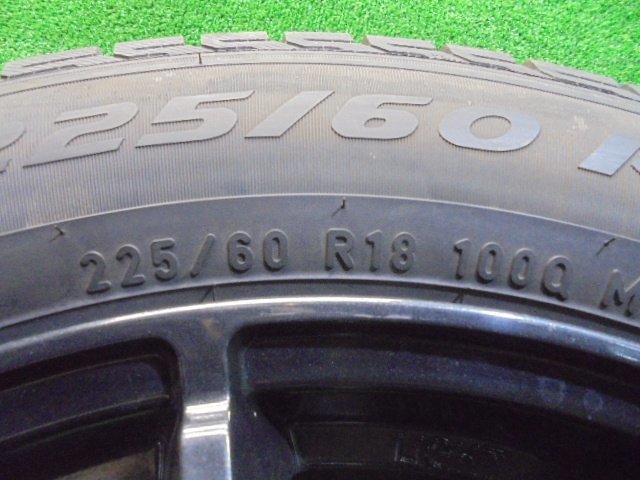 5EQ225AF6) 送料無料 2021年製 225/60R18 ピレリ ICE ASIMMETRICO スタッドレスタイヤ+18インチホイール4本セット　ET55_画像4