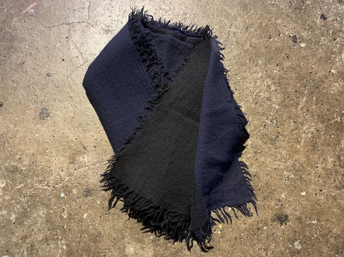 Yohji Yamamoto POUR HOMME 17AW NEEDLE PUNCH WOOL SCARF 切替 ヨウジヤマモトプールオム マフラー スカーフ HK-L04-164_画像2